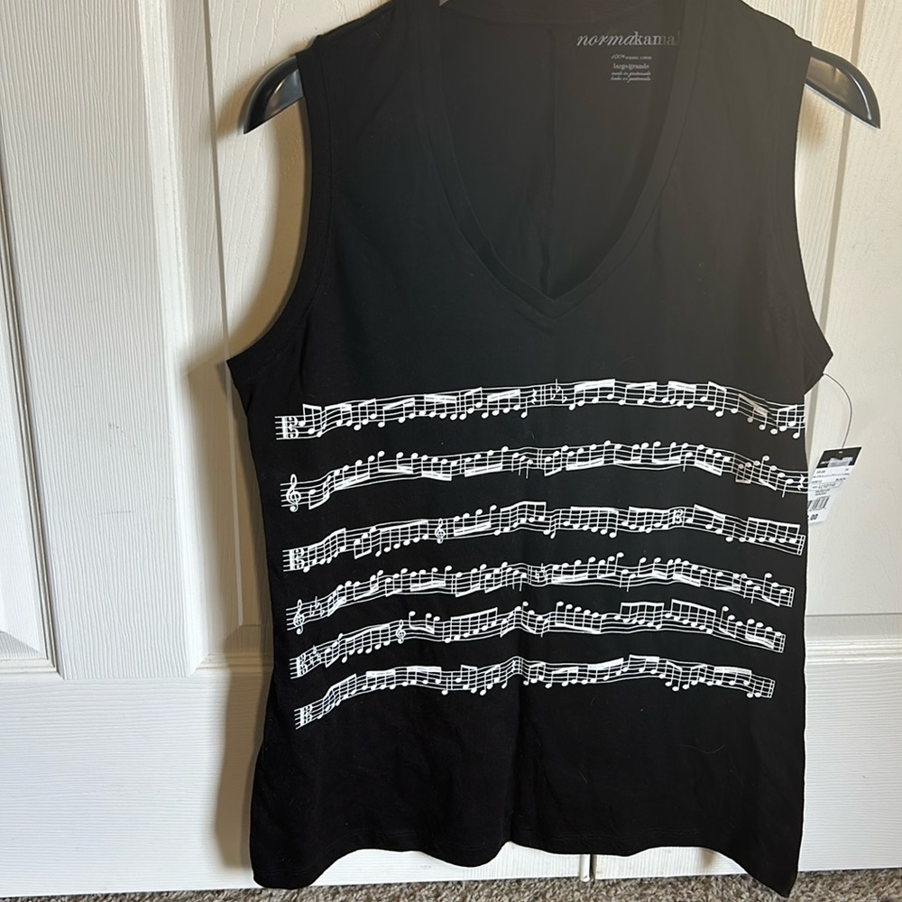 Sleeveless music note tshirt normakamali new with tags